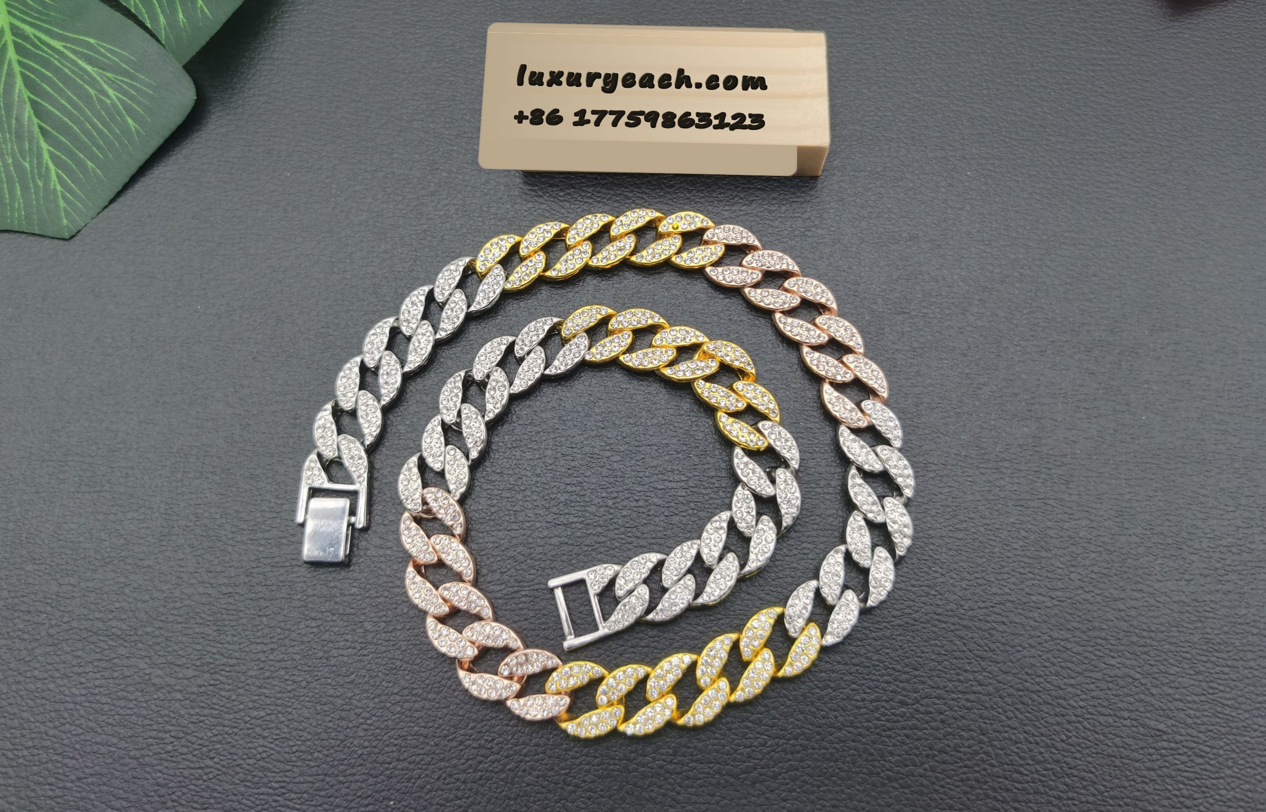 15MM Cuban Link Chain Diamond Fashion Ins Style Mens Womens Cuban Link Necklace