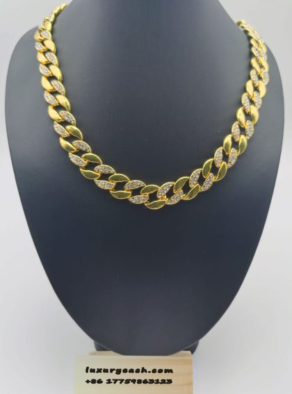 15MM Cuban Chain Hip Hop 18K Gold Cuban Link Chain Rappers Cuban Link Necklace