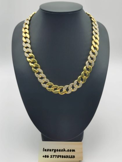 15MM Cuban Chain Rappers 18K Gold Cuban Link Chain Mens Womens Cuban Link Necklace