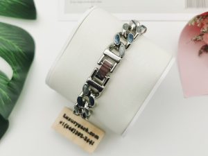 16MM Cuban Link Chain Ice Powder Starry Sky Blue Simple Punk Cuban Link Bracelet