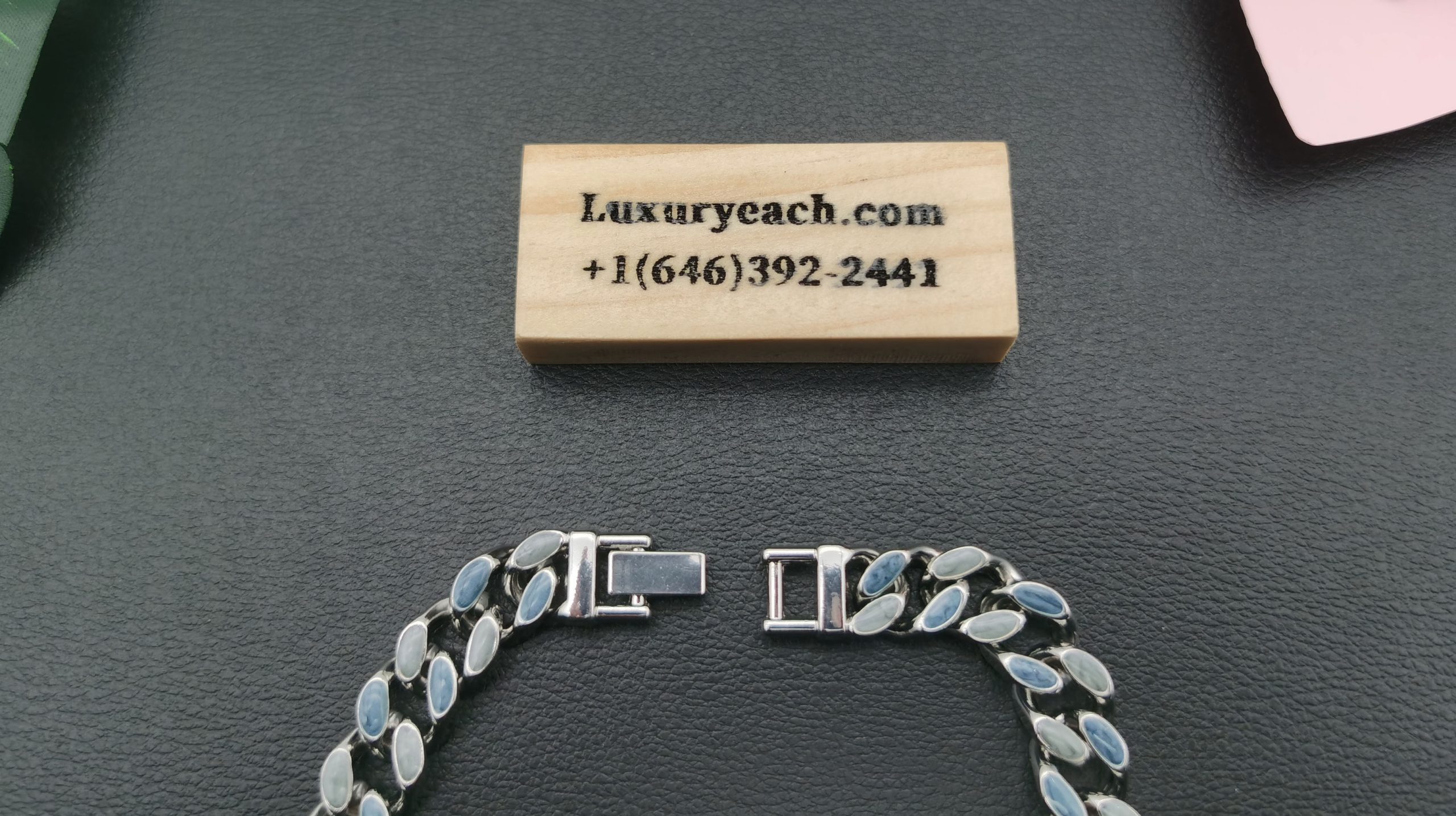 Cuban Link Chain Ice Powder Starry Sky Blue Simple Punk Hip Hop Cuban Link Necklace