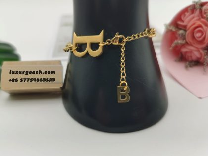 Hiphop Cuban Chain 14K Gold Cuban Link Chain B-letter Womens Cuban Link Bracelet