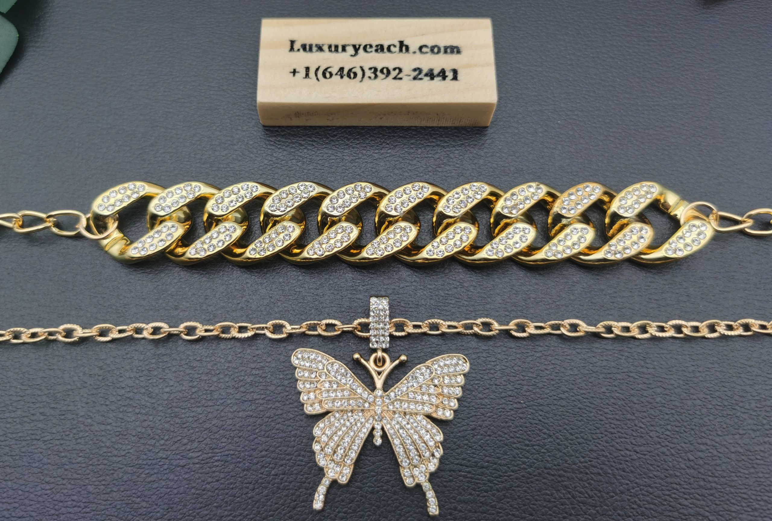 Hiphop Cuban Chain Rapper Womens Cuban Link Necklace with Big 3D Butterfly Pendant Jewelry