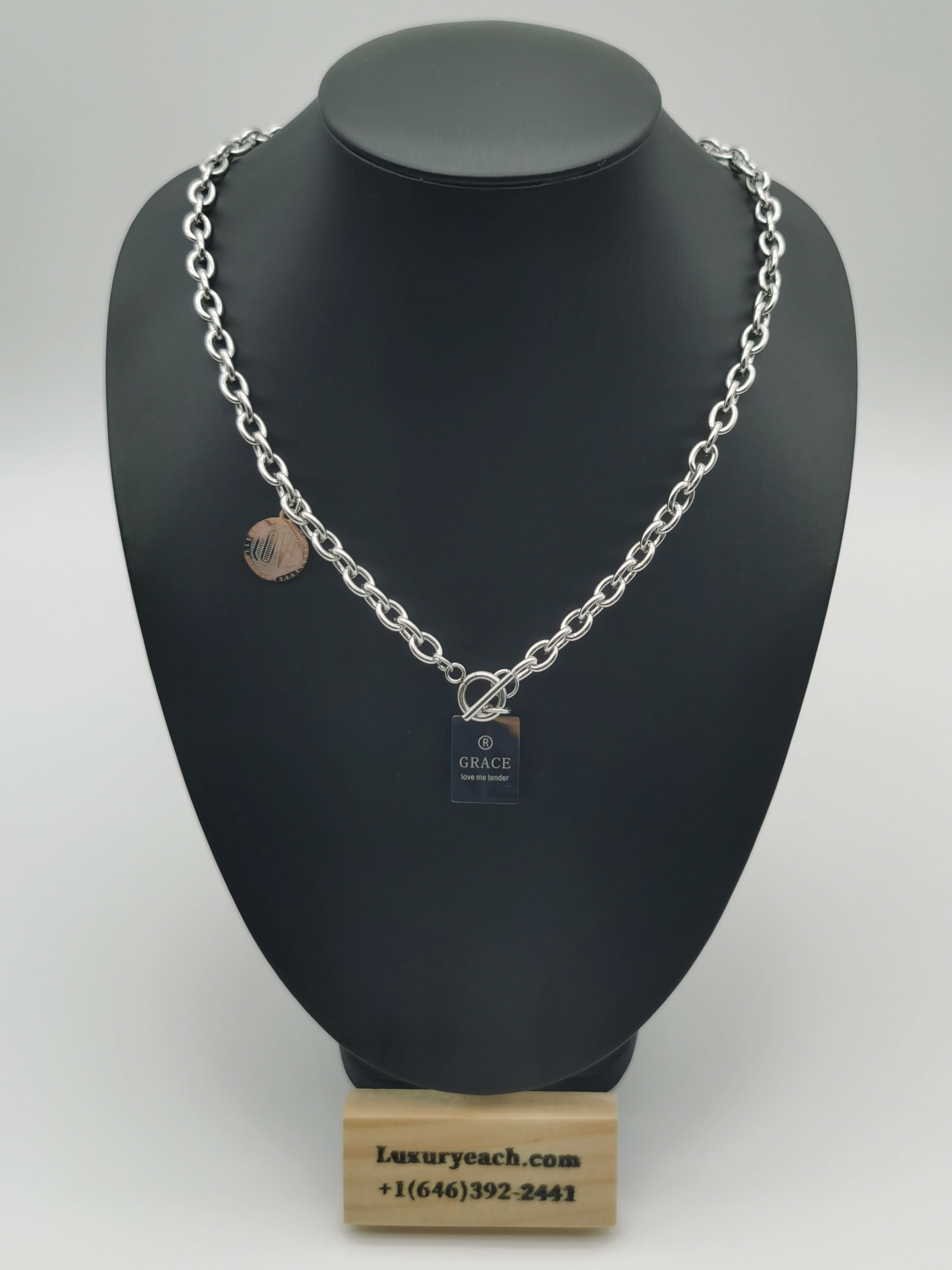 Silver Cuban Link Chain Washable Niche Design Collarbone Womens Cuban Link Necklace