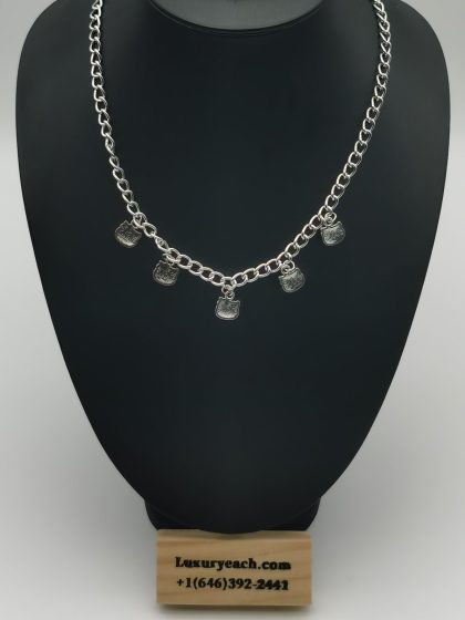 Womens Cuban Link Necklace Sweet Cool INS Cartoon Cat Girl Collarbone Jewelry Cuban Chain