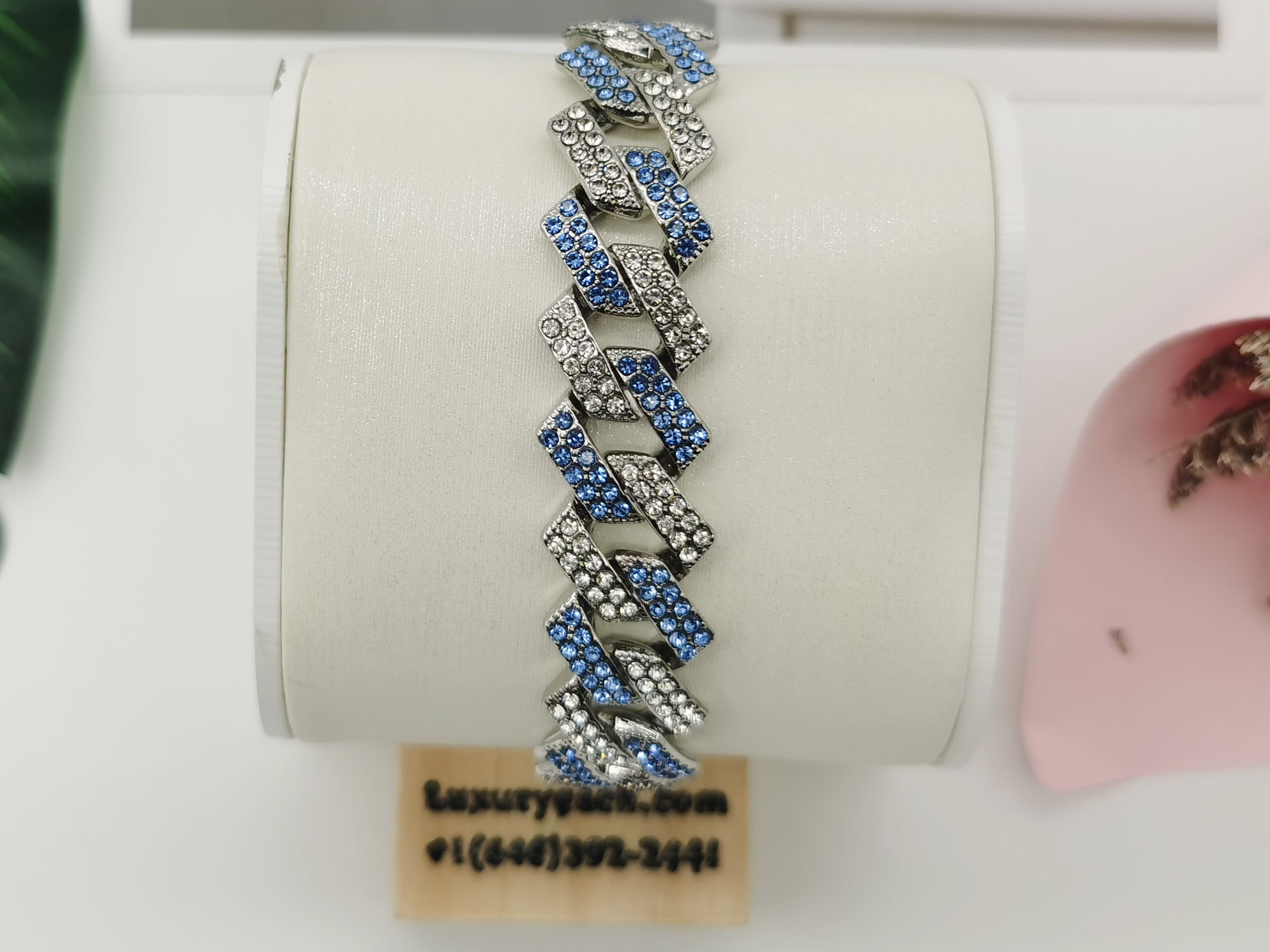 15MM Cuban Chain Heavy Full Diamond Cuban Link Chain High-grade Cuban Link Bracelet