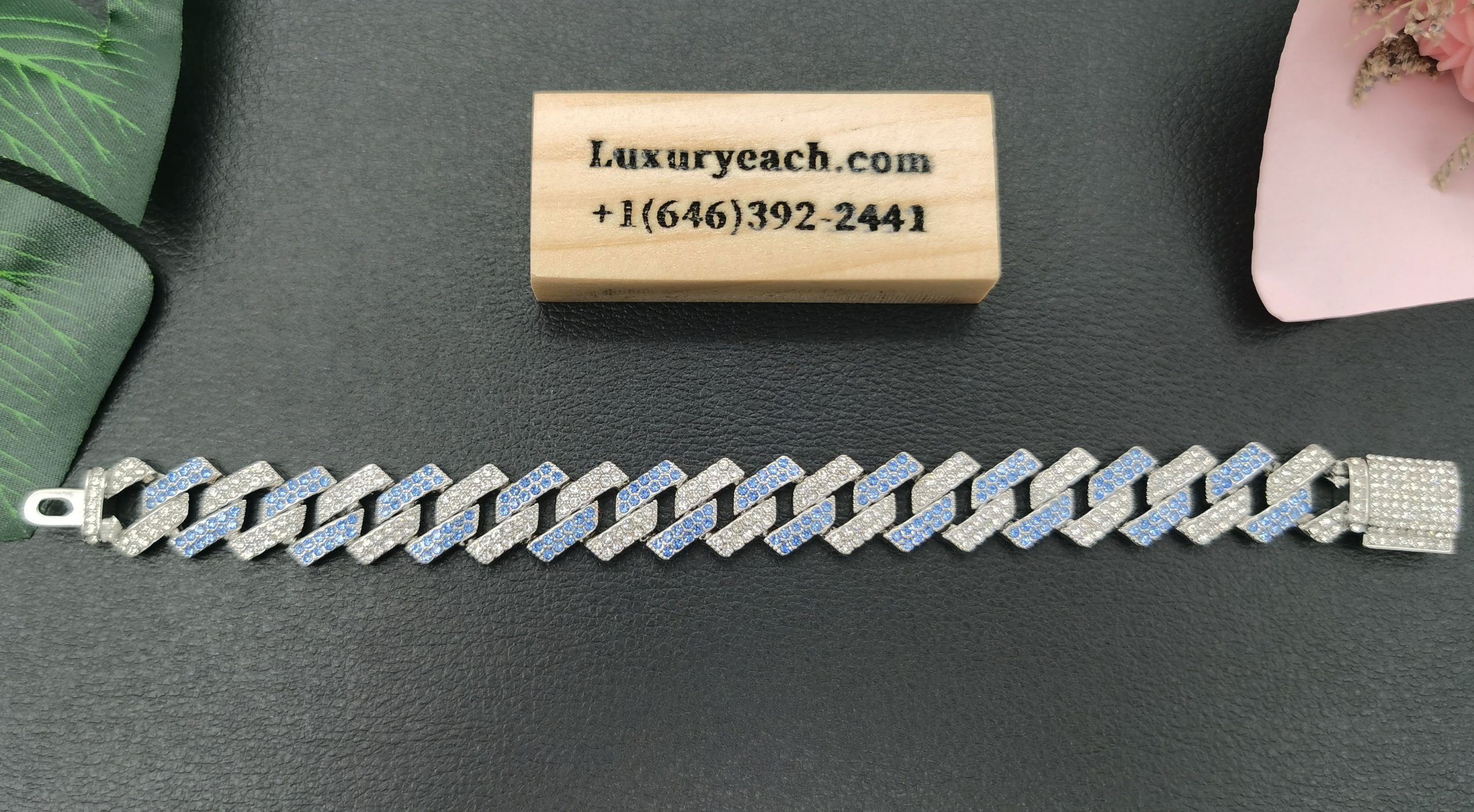 15MM Cuban Chain Heavy Full Diamond Cuban Link Chain High-grade Cuban Link Bracelet