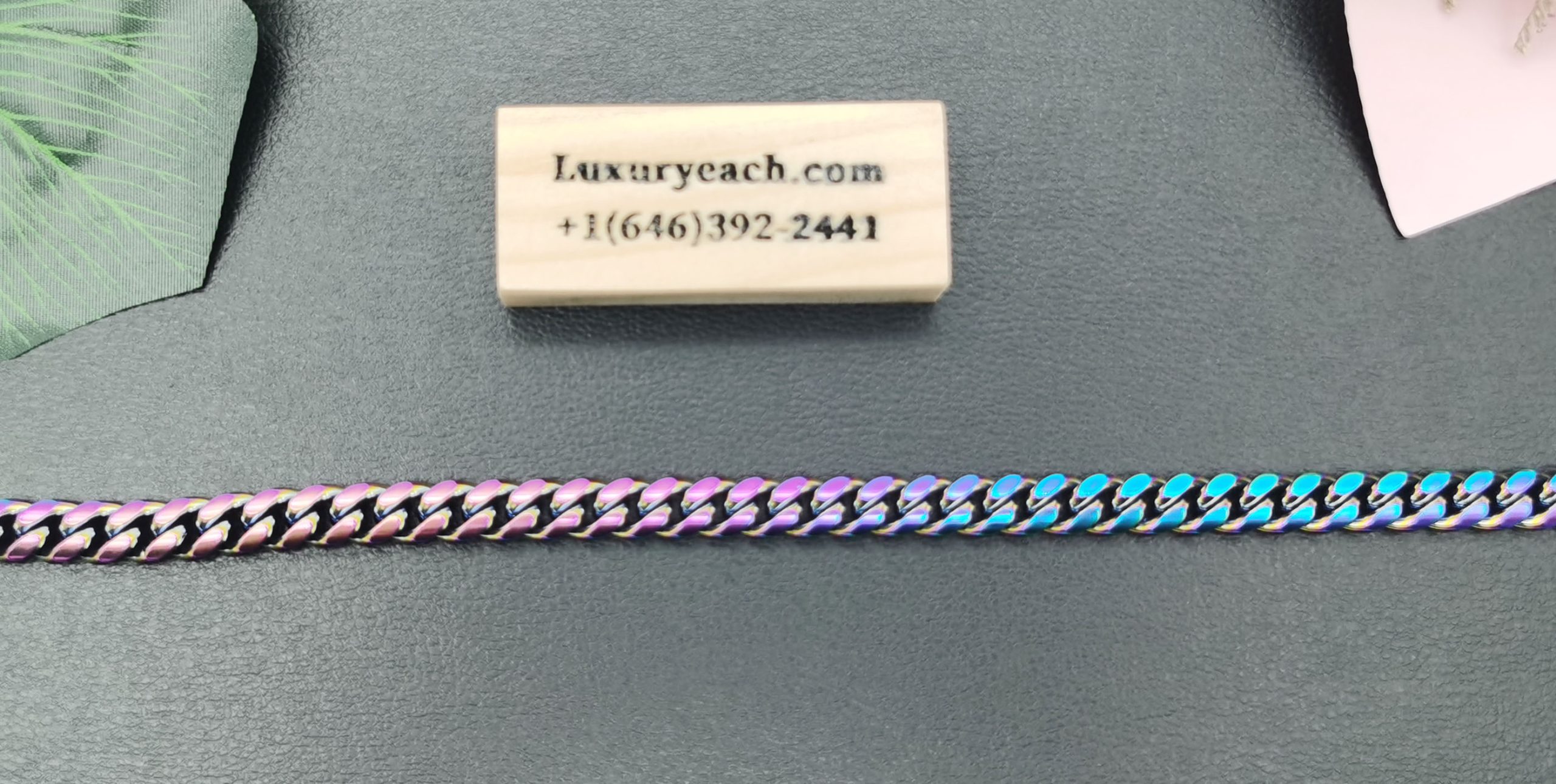 Trend Titanium Steel Quenched Color Cuban Chain Vacuum Plated Cuban Link Hip Hop Mens Cuban Link Necklace