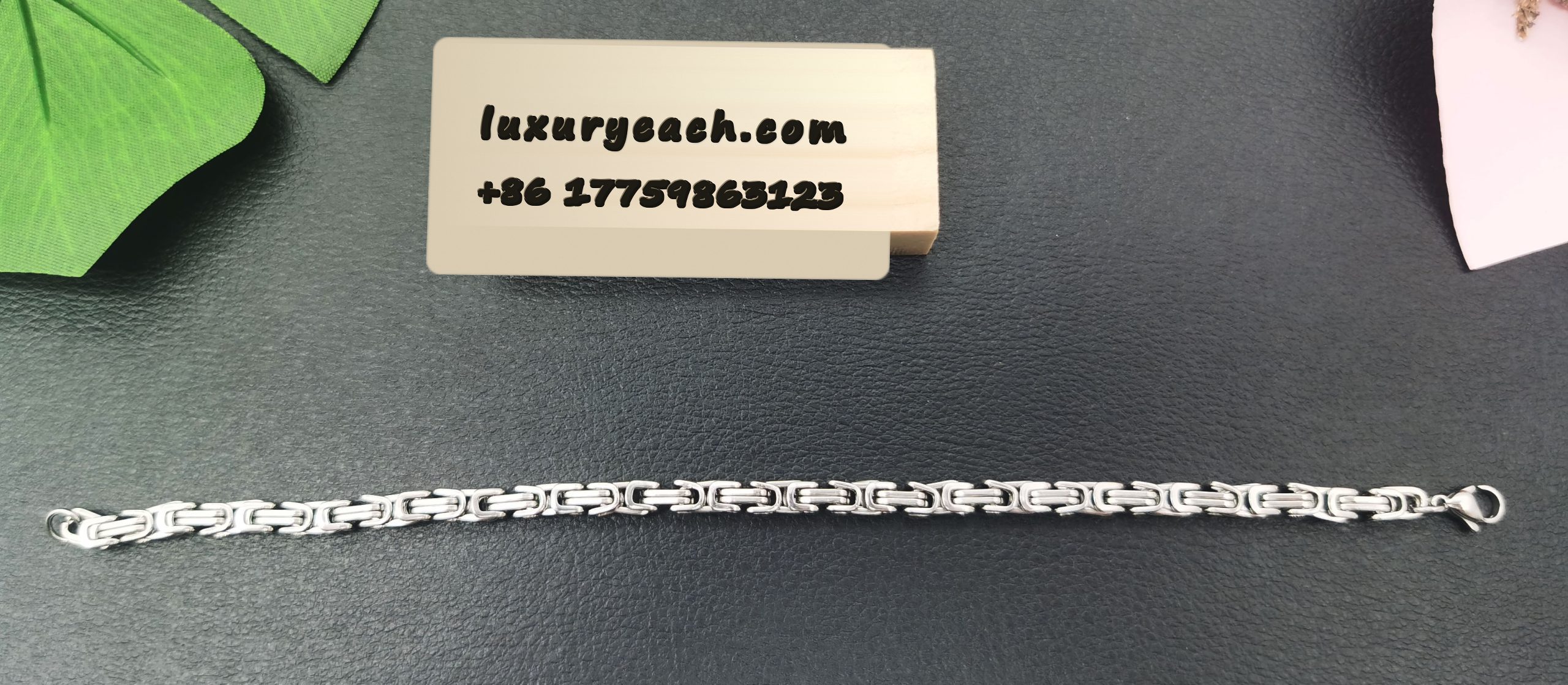 Ins Style Vintage Titanium Steel Imperial Cuban Chain Square Buckle Cuban Link Blacelet