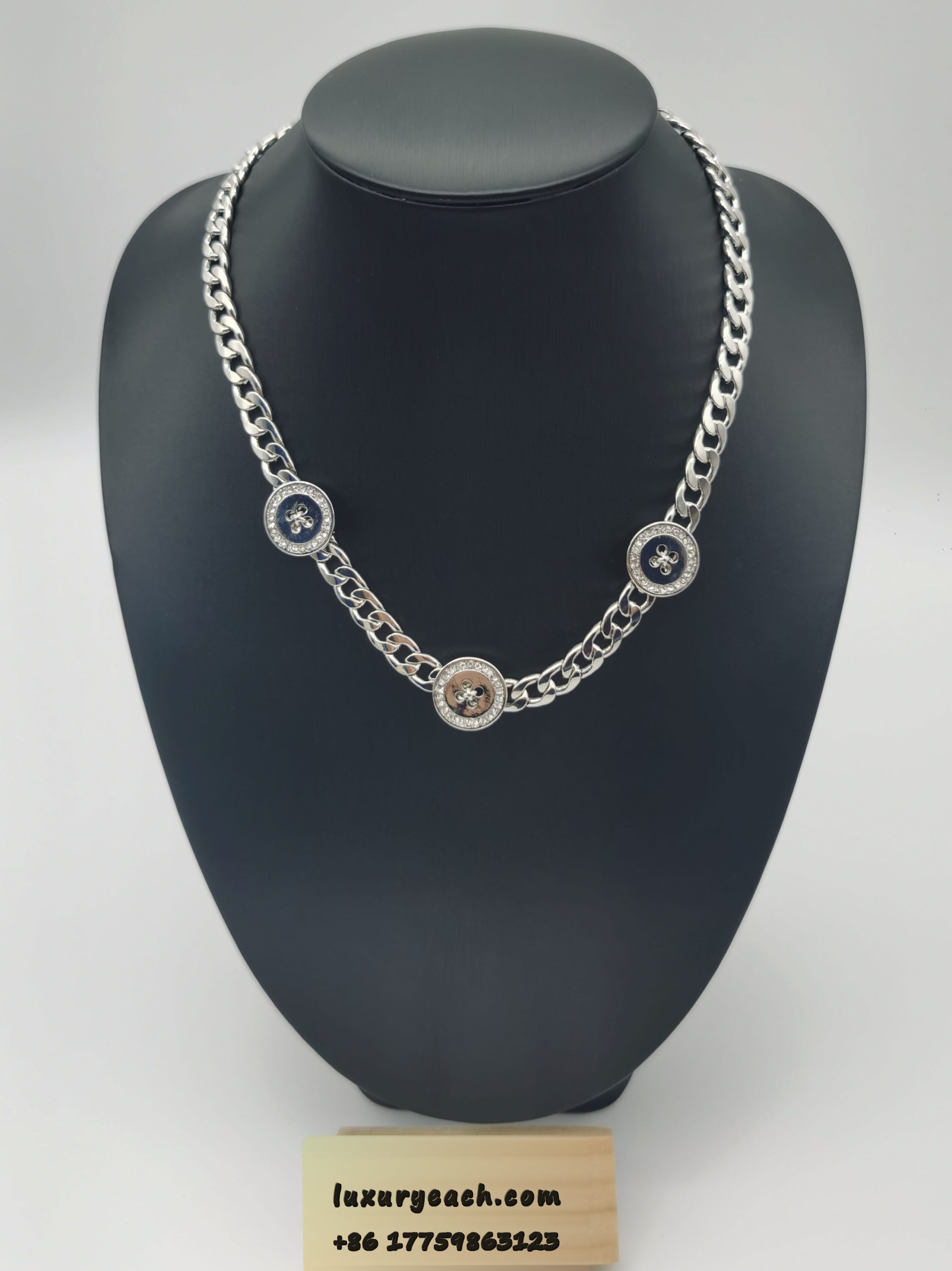 Ring Button Cuban Chain High Quality Accessories Zircon Short Womens Cuban Link Necklace